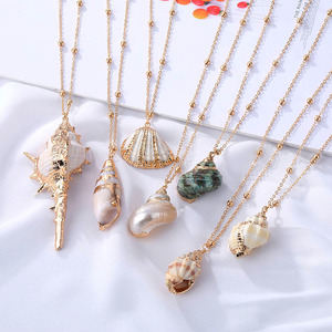 <span class=keywords><strong>Cowrie</strong></span> kolye ile kadınlar için Bohemian kabuklu deniz hayvanı kabuğu kolye altın kaplama Trendy stil yaz parti ve hediye takı için - Product Image 1