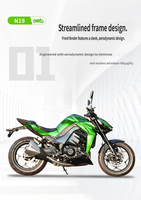 Moto Naked 400cc bicylindre refroidie par eau, sportive, haute vitesse, touring, noire