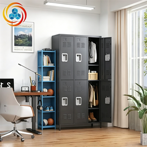 Casier modulaire à 6 portes de 72 pouces en fer, contemporain, avec serrure, facile à assembler, meuble de rangement commercial pour la maison, le bureau, l'école, la salle de sport - Product Image 2