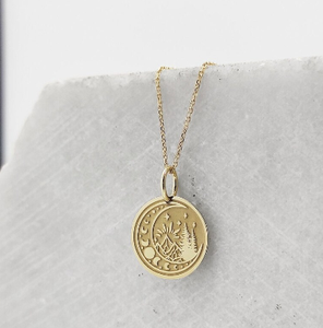 316 <span class=keywords><strong>L</strong></span> Acier Inoxydable Personnalisé Nature Bijoux Dainty Moon Phases Charme Montagne <span class=keywords><strong>Lune</strong></span> <span class=keywords><strong>Collier</strong></span> - Product Image 2