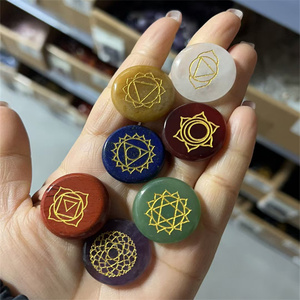 Tinh Thần Bán Quý Thủ Công Mỹ Nghệ Đá Vòng Hình Natur Đa Màu Sắc Hỗn Hợp Thạch Anh 7 Chakra Pha Lê Runes Bộ Cho Reiki - Product Image 2