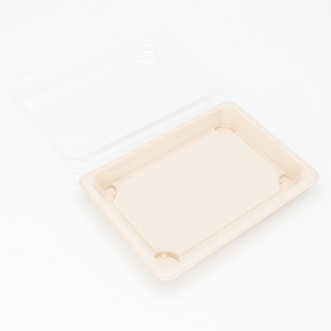 SUMKOKA Plateau de susi jetable sans PFAS Plateau de susi de canne à sucre personnalisé de qualité alimentaire plateau de champignon de fruit bagasse jetable avec couvercle en PET - Product Image 4