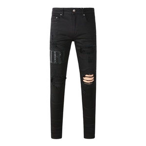 840 Fashion Design Casual Y2k Clothing Spring Summer Ripped <span class=keywords><strong>Jeans</strong></span> High Quality Streetwear Men's <span class=keywords><strong>Jeans</strong></span> Patches Custom Denim <span class=keywords><strong>Jeans</strong></span> - Product Image 2