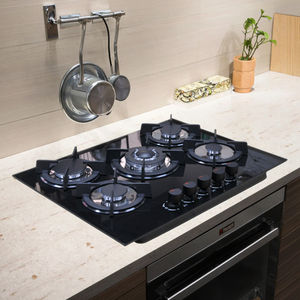 Cuisinière à gaz Cuisinière à 5 brûleurs Classe B Cuisinière électrique à batterie en verre trempé Table de cuisson encastrée pour la cuisine Table Hôtels Ménages - Product Image 1