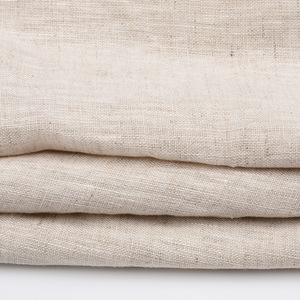 100% Linen <b>Fabric</b> Poplin Medium <b>Weight</b> 120GSM Breathable Solid Color For Apparel Sleepwear - Product Image 3