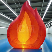 Flamme géante gonflable en PVC personnalisée avec lumière LED pour la promotion d'événements de fête, décoration