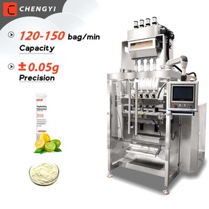 เครื่องบรรจุผงอาหารเสริมแบบอัตโนมัติหลายเลน ขนาด 10 กรัม 12 กรัม เครื่องบรรจุผงอิเล็กโทรไลต์ - Product Image 1