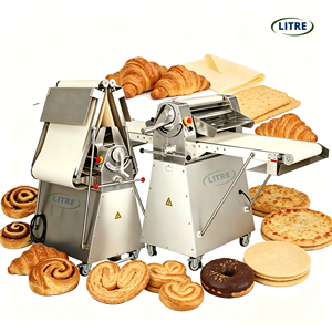 Laminoir à pâte automatique haute vitesse en acier inoxydable pour boulangerie commerciale, pâtisserie, équipement de laminage du pain, <span class=keywords><strong>fournisseur</strong></span> d'usine - Product Image 1