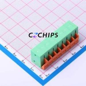 DB142R-5.08-8P-GN Spring Terminal Block Bent Lead Through Hole,P=5.08mm Connector 1x8P 5.08mm Green 8P - Product Image 2