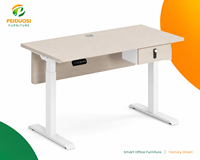 Bureau de travail électrique intelligent en acier à hauteur réglable, double poste, moderne, avec bordure automatique, ergonomique