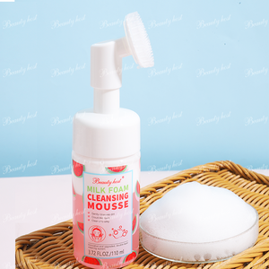 Nettoyant en mousse laiteuse <span class=keywords><strong>double</strong></span> couche en gros avec brosse en silicone souple pour le <span class=keywords><strong>nettoyage</strong></span> quotidien du visage, nettoyant démaquillant pour le visage 110ml - Product Image 5