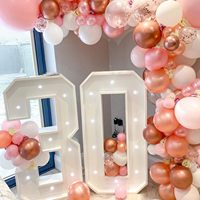 Kit de guirlande de ballons roses 124 pièces, ballons en latex métalliques rose, blanc et or avec confettis, arche pour décorations de fête prénatale pour filles