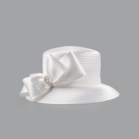 Chapeau de luxe avec nœud papillon Kentucky Derby pour fête Chapeau haut de forme fantaisie à la mode Chapeau d'église élégant en diamant pour la décoration des femmes