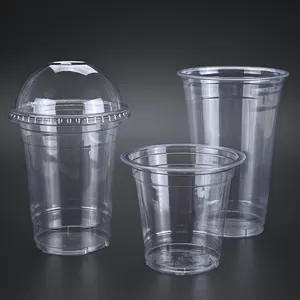 Tazza di plastica personalizzata da 16 once tazze di caffè ghiacciato bubble tea boba per animali domestici tè freddo al limone tazze di plastica con coperchi vasos plastico