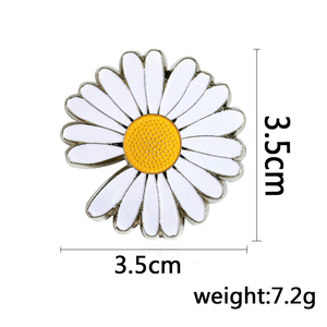 Nuovo margherita e girasole in smalto fiore spille da donna in lega di gioielli spille e ferri da colletto per matrimoni per bambini - Product Image 2