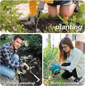 Cuchillo de Gancho Dentado Portátil con Mango de Goma - Raspador de Acero Inoxidable de 34.5cm para Limpieza y Jardinería - Product Image 5