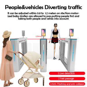 Điện tử Swing rào cản tốc độ kiểm soát truy cập cửa quay với hệ thống an ninh vân tay & nhận dạng khuôn mặt - Product Image 5