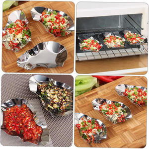 Plateaux de présentation en acier inoxydable pour huîtres, gâteaux, fruits, collations, coupelles à sauce, assiettes à huîtres, assiettes de barbecue - Product Image 2