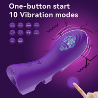 Vibrador de Dedo con Vibración para el Punto G, Sexy, para Mujeres, con 10 Modos de Vibración, 100% Impermeable, ABS/Silicona, Masturbador Eléctrico