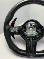 Volant sport en cuir et fibre de carbone pour M3/M4/M2 E90-E93 F80-F87 F10/F06, avec palettes à fond plat tricolores améliorées