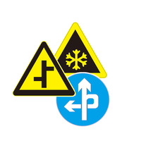 Panneau de signalisation routière réfléchissant personnalisé, plaque en aluminium de 1,5 mm, impression UV, triangle circulaire, 600 mm, panneaux de sécurité routière extérieurs