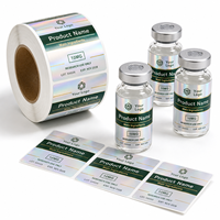 Étiquette personnalisée en vinyle holographique pour flacon de peptide, pour flacon en verre de 5 ml et 10 ml, utilisation en laboratoire de recherche