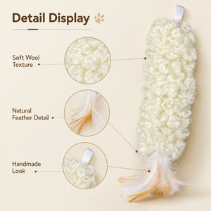 <b>Plush</b> Feather <b>Cat</b> Teaser Interactive Pet Toy Handwoven Kitten Play Toy for Indoor Enrichment - Product Image 6
