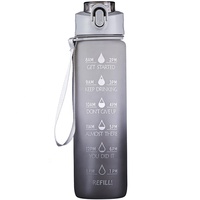 32oz 1000ml 1litre Motivational Ombre Tritan Bouteille D'eau Étanche Sans BPA PETG Paille Poignée Temps Marqueur Timbre Applicable
