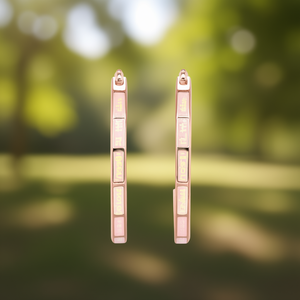 Boucles d'oreilles créoles plaquées or rose avec inscription « Love You » pour femme, bijoux tendance, cadeau, boucles d'oreilles en alliage - Product Image 2