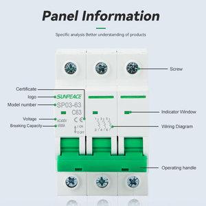 Disjoncteur miniature Dz47 125A AC/DC, 80A, 100A, 125A, 6KA, 10KA, 240V, 415V, 1, 2, 3, 4 pôles pour système solaire photovoltaïque - Product Image 2