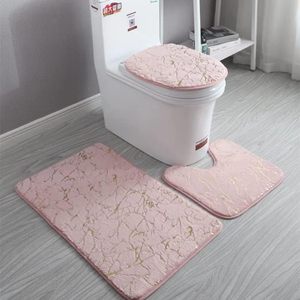 Faux Rabbit Fur Memory Foam Tufted Modern Anti-Slip Rug Solid Color Toilet Carpet Set 3 Pieces Shaggy <b>Bath</b> Mat Home & Hotel Use - Product Image 3