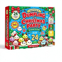 Coffret Mystère de Jouets Anti-Stress en Forme de Dumpling, Calendrier de l'Avent Noël 2026, Jouets Squishy de Noël à Collectionner pour Adultes