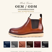Bottes Chelsea en cuir véritable pour hommes, à enfiler, avec panneau élastique, semelle en EVA et crêpe, confortables pour l'hiver, respirantes, chaussures habillées décontractées et élégantes