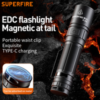Pocket edc mini lampe de poche 800Lumens lampes de poche compactes et lumineuses avec interrupteur arrière magnétique