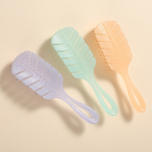 Peine de masaje, hoja y fruta, gelatina, Color, diseño hueco, secado rápido, adecuado para niña, peine de pelo - Product Image 4