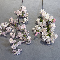 G-042901 Bouquet artificiel blanc et rose en soie, tiges de fleurs de cerisier, fausse branche de fleurs de sakura, fleur de cerisier artificielle