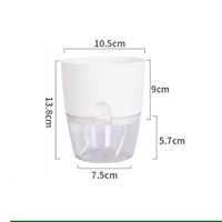 Maceta de Cultivo sin Tierra de 2 Capas, Maceta Hidropónica con Cuerda de Algodón, Autorriego, Maceta con Riego Automático