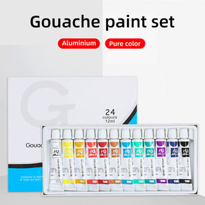 Ensemble de peinture de couleur pour affiches 12ml 12/18/24 couleurs Kit de <span class=keywords><strong>gouache</strong></span> personnalisé pour l'art publicitaire Pigments d'esquisse non toxiques - Product Image 2