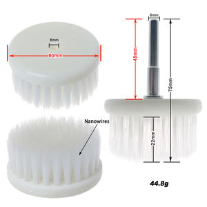 Brosses de nettoyage plates blanches de 60 mm, tige de 6 mm, tête de <span class=keywords><strong>brosse</strong></span> électrique douce pour le détail, pour l'élimination de la poussière, le bricolage, le nettoyage artisanal - Product Image 2