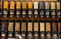 Distributeur de nourriture en vrac hermétique sans BPA pour usine, conteneurs à bonbons, bac à gravité, distributeur de céréales et de grains de café pour présentation en magasin de bonbons