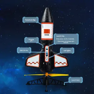Детская уличная электрическая ракетная установка: электрическая летающая модель ракеты, запускающаяся на высоту до 150 футов, с безопасным парашютным приземлением - Product Image 4