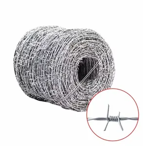 Hot Dipped Galvanized Steel Barbed Wire PVC Coated Razor Barb Wire with Diameters of 1.8mm and 2mm