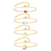 Gelang & gelang tangan mode baja tahan karat 316L anti kusam, lapis emas PVD 14k 18k, perhiasan gelang untuk bayi perempuan anak-anak