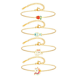 Bracelets et Joncs en Acier Inoxydable 316L Anti-ternissement, Plaqué Or PVD 14k 18k, Bijoux pour Bébés Filles et Enfants - Product Image 6