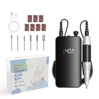 Grand écran LED pour meuble de manucure et pédicure professionnel, perceuse à ongles électrique portable rechargeable à faible bruit
