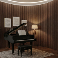 Panneau acoustique flexible en bois à lattes personnalisable, panneau mural acoustique à lattes, panneaux acoustiques en bois à lattes PET insonorisants pour la conception commerciale