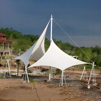 Toldo Ecológico de PVDF para Paisajes Artísticos, Techo Parasol y Estructura de Membrana para Parques y Hoteles, Espacios de Ocio al Aire Libre