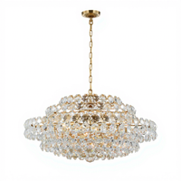 Lustre moderne rond en cristal transparent de luxe, villa, salon, restaurant, lampe suspendue