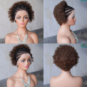 Sal y pimienta rojo y marrón 13x4 encaje frontal pixel cur Vietnam pelucas de cabello humano para mujeres - Product Image 4