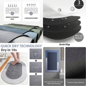 Tierra De <span class=keywords><strong>Diatomea</strong></span> Alfombra De Baño Diatomita Suave Imprimible Oem Alfombrillas De Diatomeas Para Baño Secado Rápido - Product Image 2